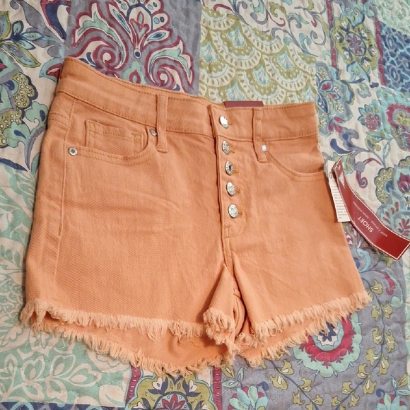 Guess Orange High Waist Denim Shorts. NWT Size 24 - Picture 5 of 11